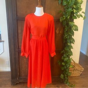 Vintage CHAUS red and white polka dot co-ord set womens 14